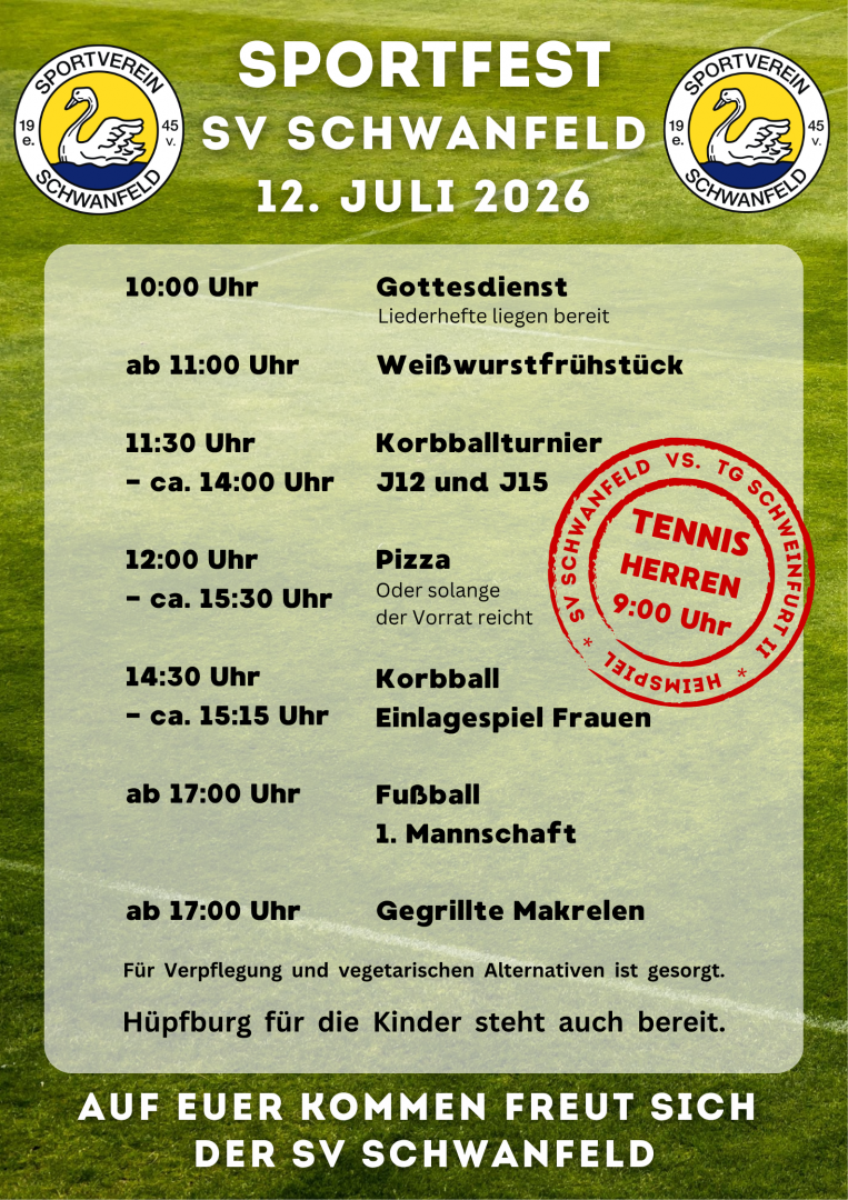 Plakat Sportfest 2026 + Tennis